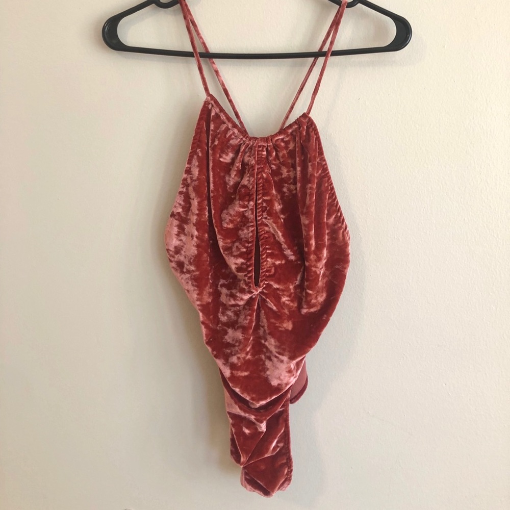 Urban outfitters velvet bodysuit